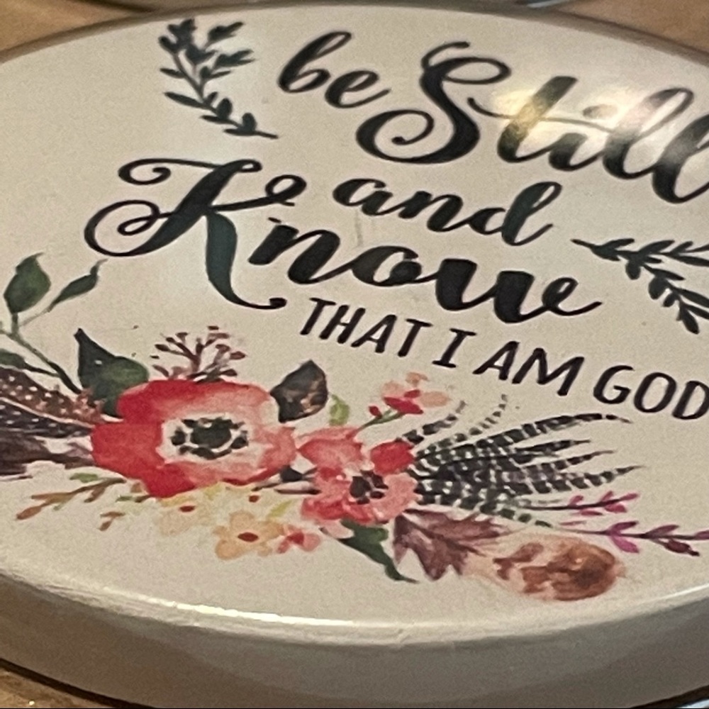 BE Still & Know That I am God Ceramic Car Coasters - Picture 3 of 3